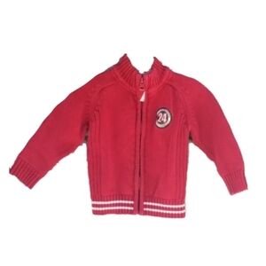 Dunnes  Ribbed Zip Track Jacket Preston Panthers Football in Red, Size 12-18M